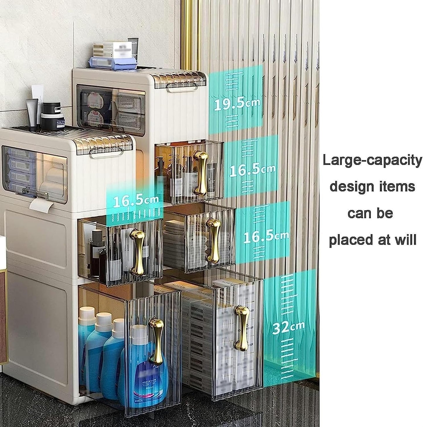 Compact Vertical Storage Drawer Cabinet