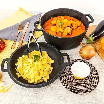 All-in-One Cast Iron Dutch Oven with Skillet Lid