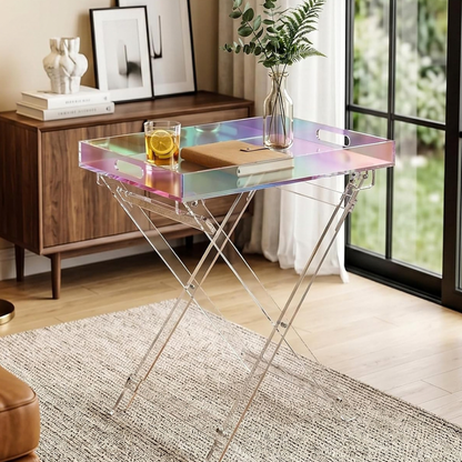 Modern Rainbow Acrylic Folding Side Table