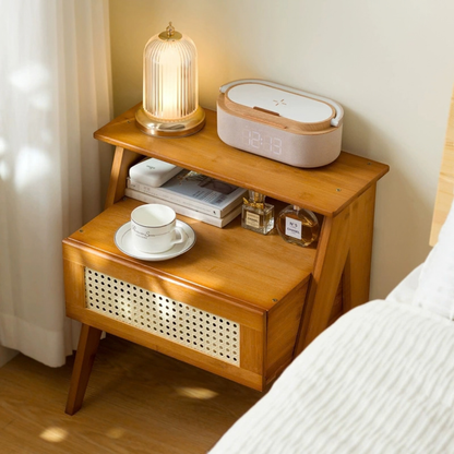 Modern Bamboo Rattan Stoarge Orgainzer With Drawer