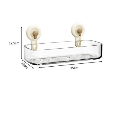Multi-Purpose Transparent Suction Cup Storage Shelf