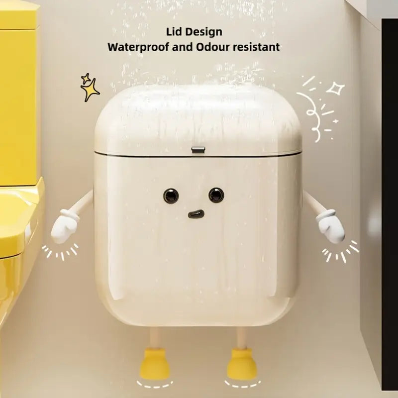 Durable PP Wall-Mounted Waste Bin with Odor-Sealing Lid