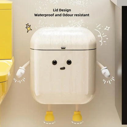 Durable PP Wall-Mounted Waste Bin with Odor-Sealing Lid