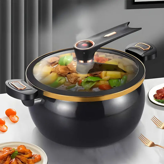 Premium Cast Iron Non-Stick Cooking Pot with Lid