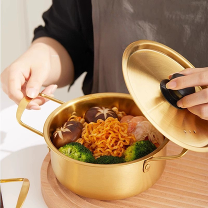 Stainless Steel Korean Ramen Cooking Pot with Lid