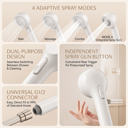 4+1 Mode Pressurized Handheld Shower Head