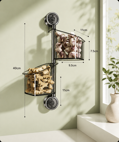 360° Rotating Suction Cup Storage Basket