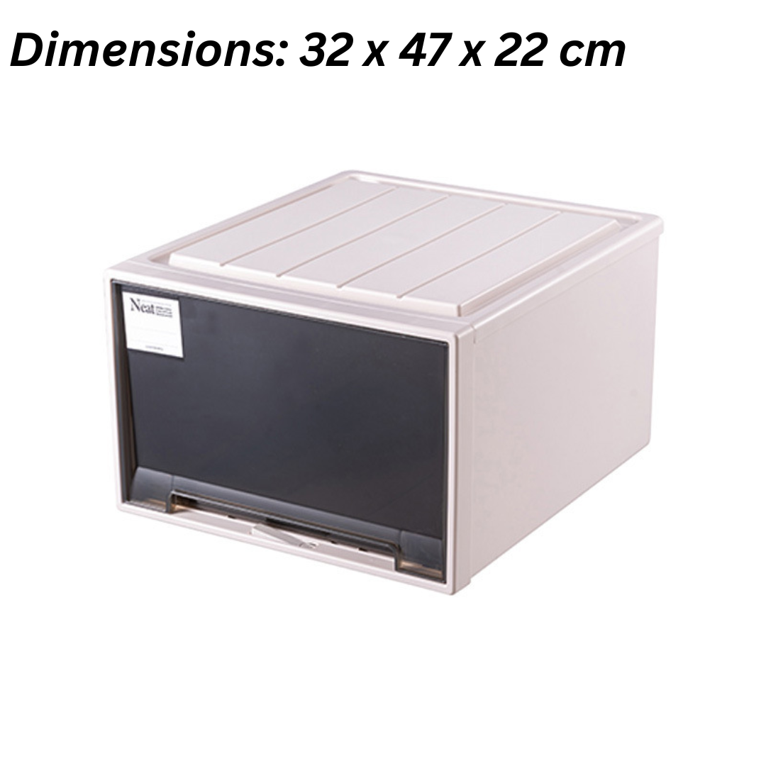 Transparent Stackable Drawer Storage Organizer Box
