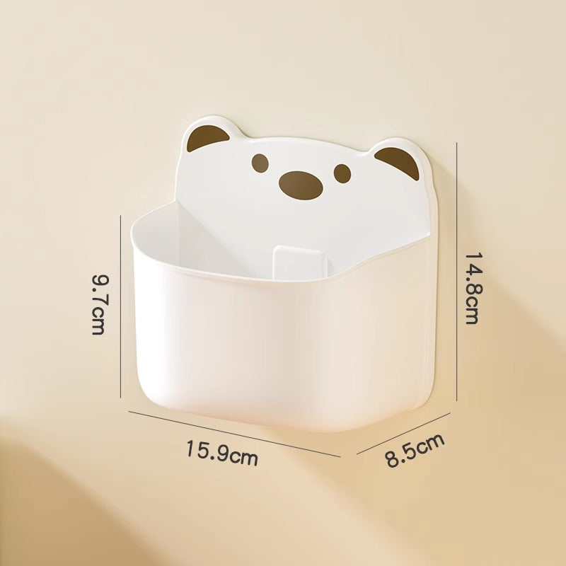 Cute Bear Wall Mounted Storage Organizer Box with Drainage Hole