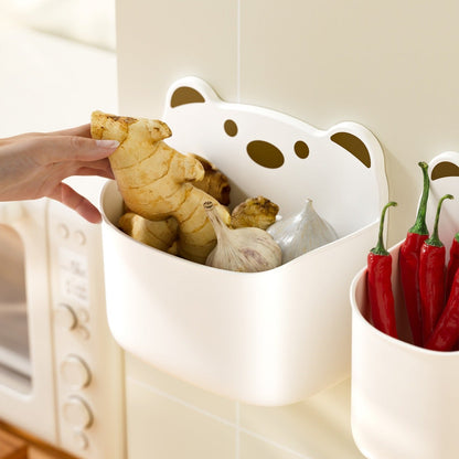 Cute Bear Wall Mounted Storage Organizer Box with Drainage Hole