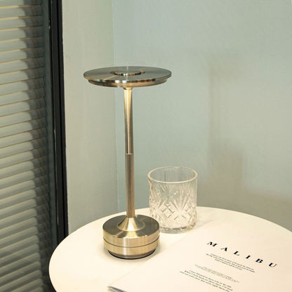 Elegant Gold Metal Touch Lamp with 3-Color Dimming and Cordless Design