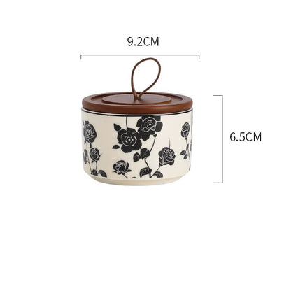 Airtight Ceramic Spice Jar Set with Wooden Tray and Spoons