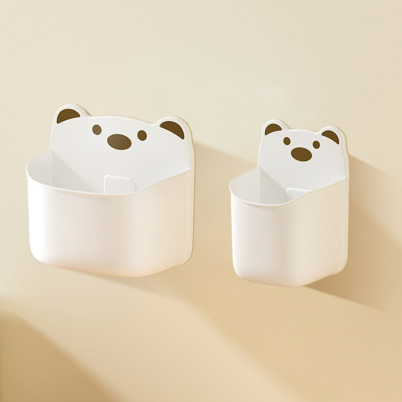 Cute Bear Wall Mounted Storage Organizer Box with Drainage Hole