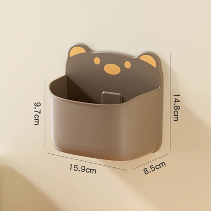 Cute Bear Wall Mounted Storage Organizer Box with Drainage Hole