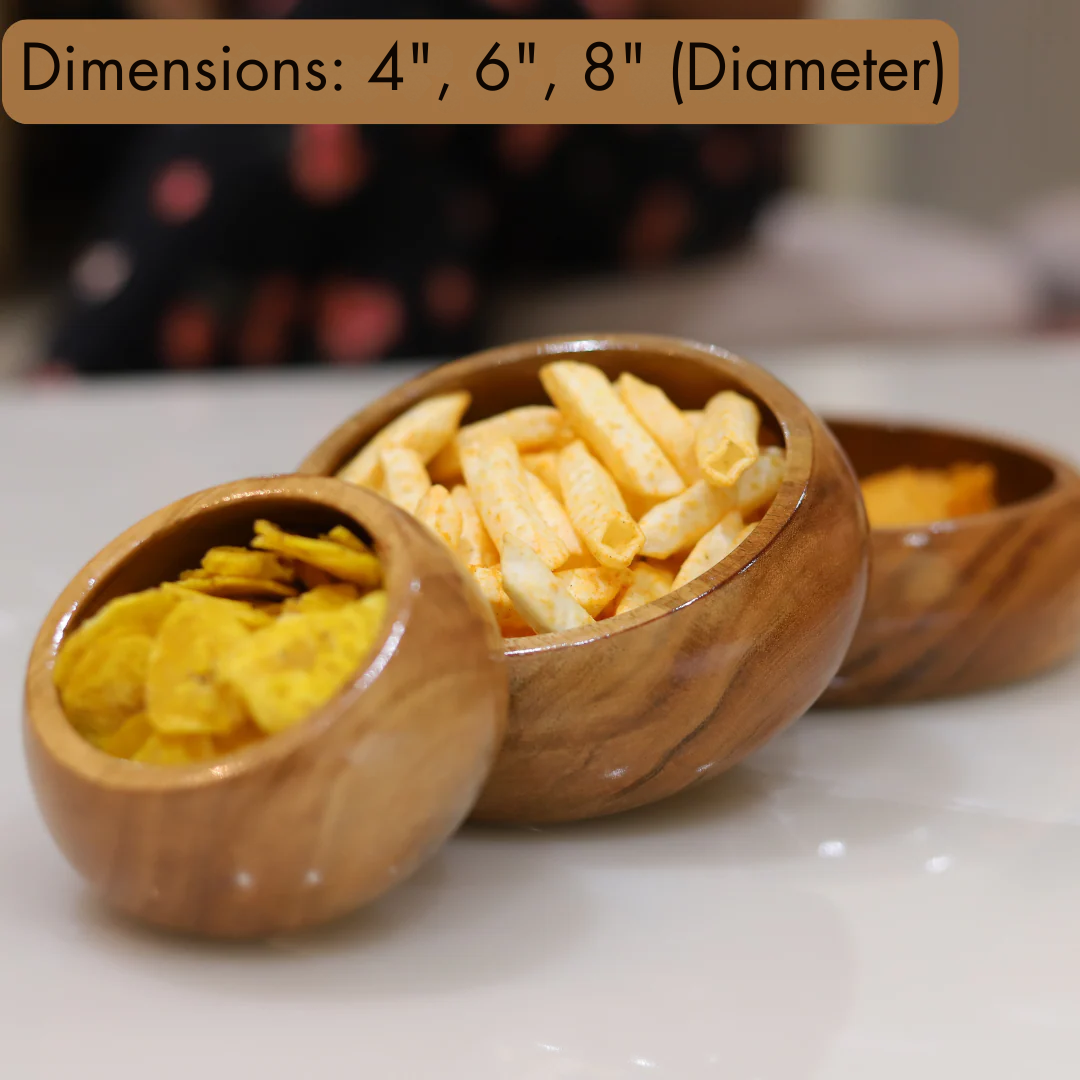 Premium Quality Beautiful Design Akasia Wooden Bowls for Modern Kitchen Storage Use