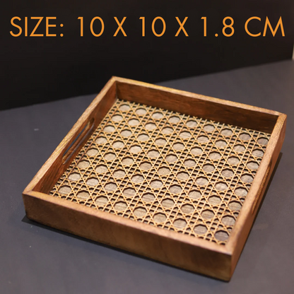 Premium Wood MDF Cutwork Mesh Tray with Elegant Design