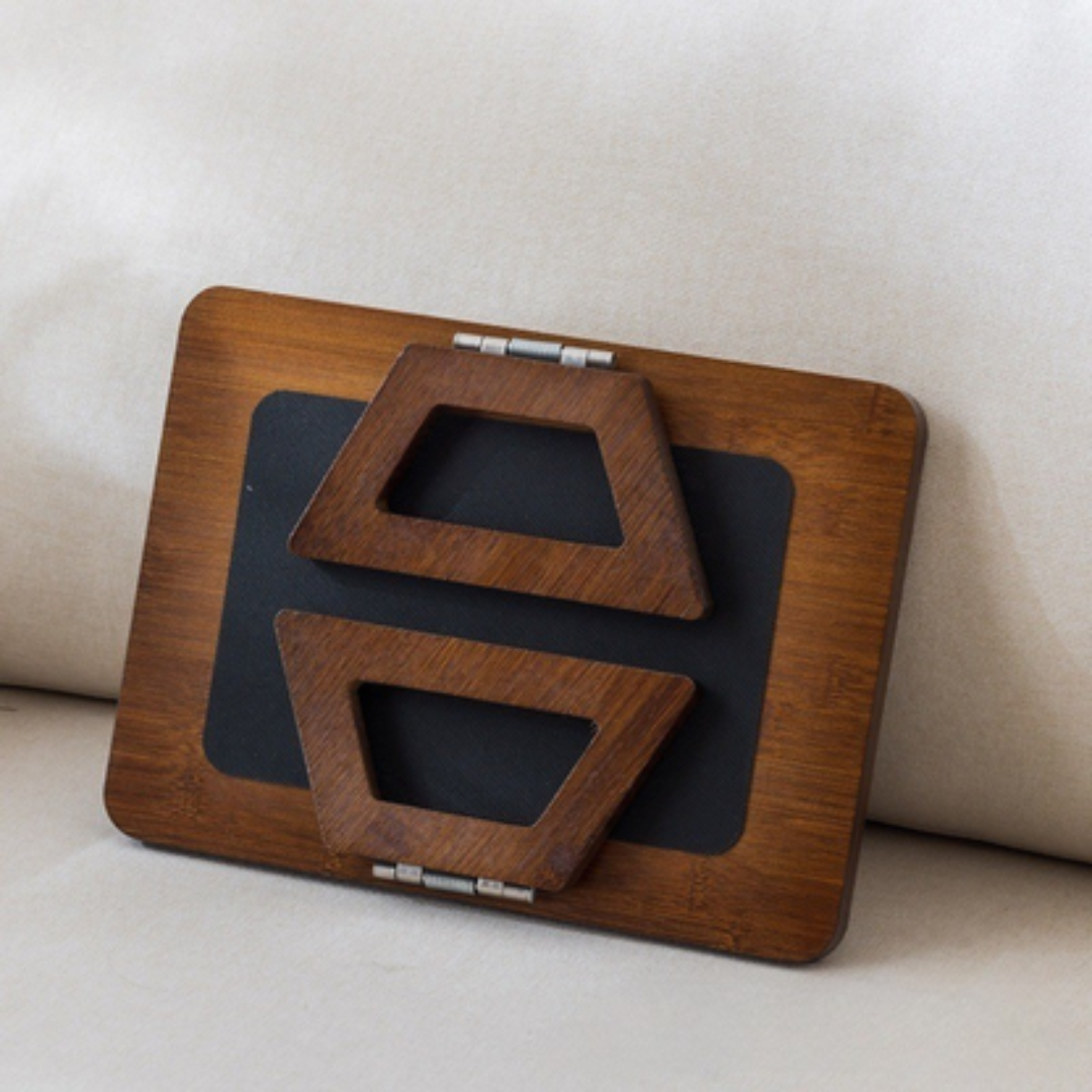 Elegant Bamboo Wooden Foldable Sofa Tray Natural Finish