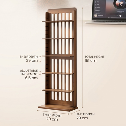 Open Shelves Adjustable Bamboo Storage Rack