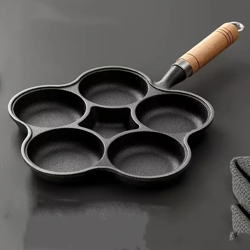 6-Hole Nonstick Cast Iron Breakfast Frying Pan