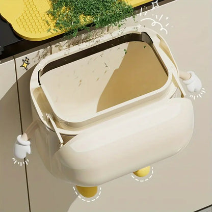 Durable PP Wall-Mounted Waste Bin with Odor-Sealing Lid