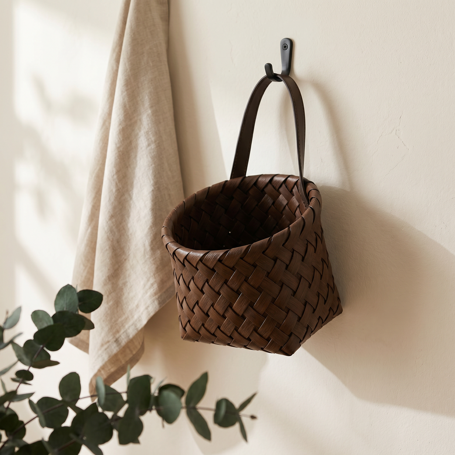 Multi-Purpose Rustic Woven Wall Hanging Storage Basket