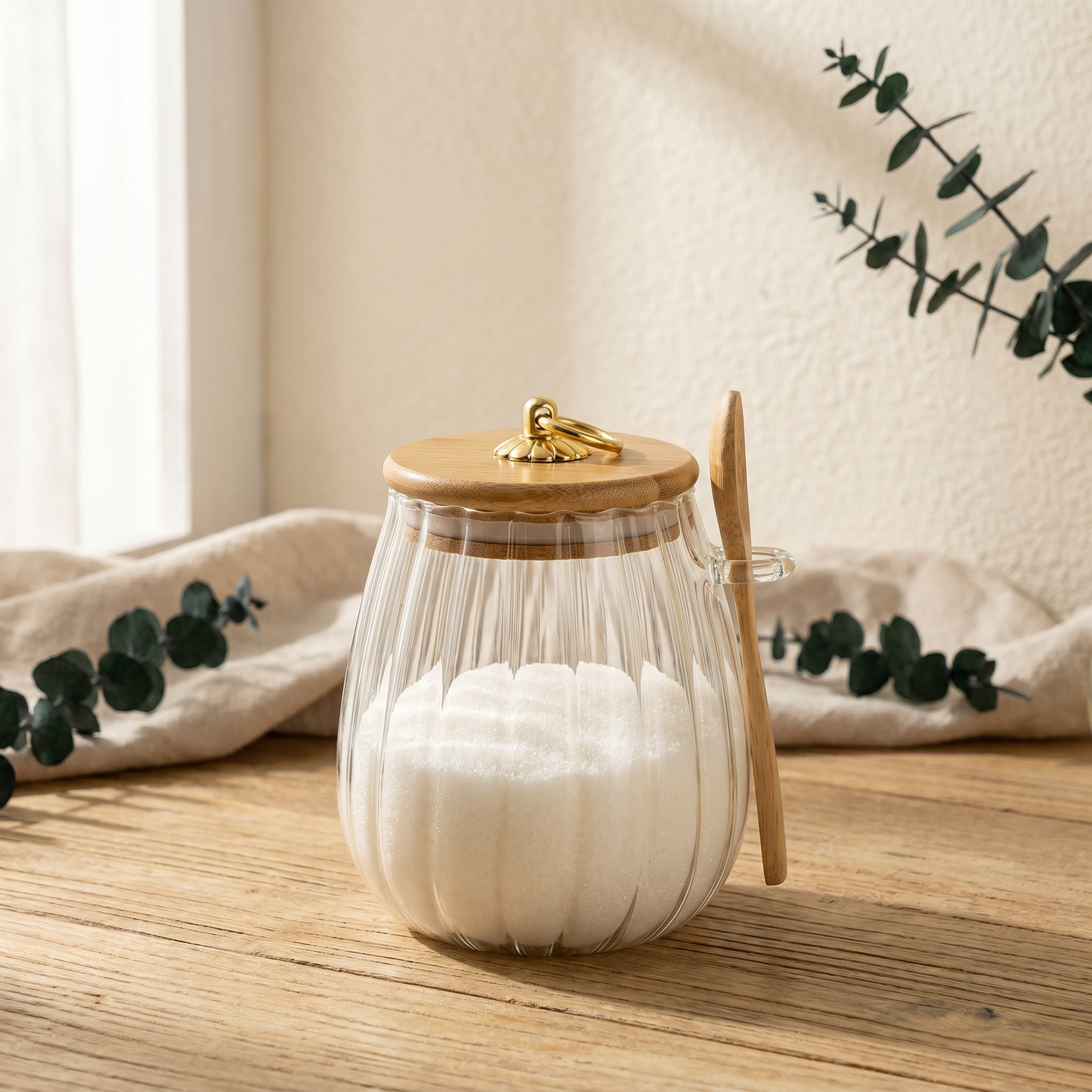 Elegant Airtight Glass Storage Jar with Bamboo Lid