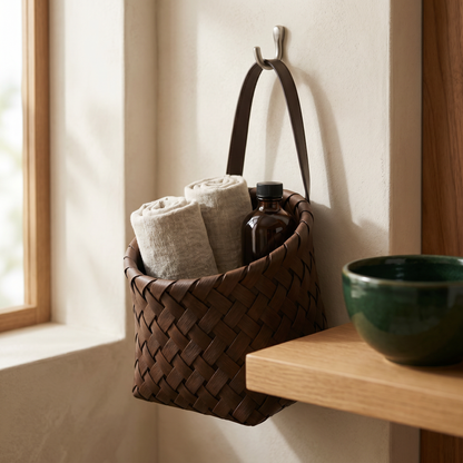 Multi-Purpose Rustic Woven Wall Hanging Storage Basket