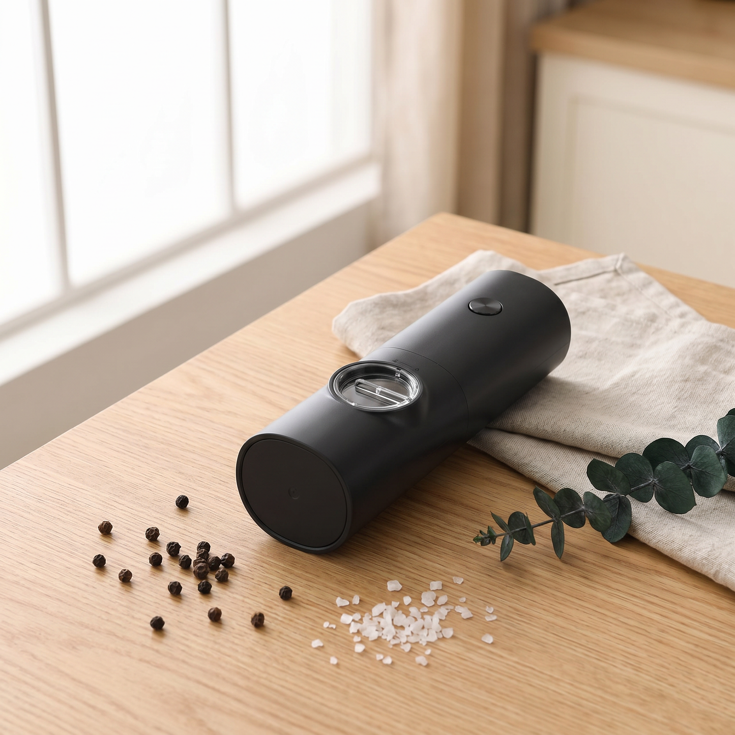 One-Touch Adjustable Spice Grinder with LED Light