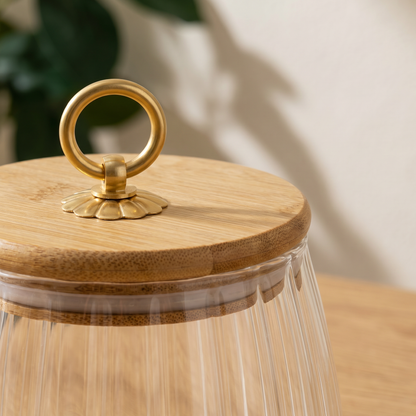 Elegant Airtight Glass Storage Jar with Bamboo Lid