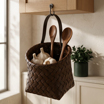 Multi-Purpose Rustic Woven Wall Hanging Storage Basket