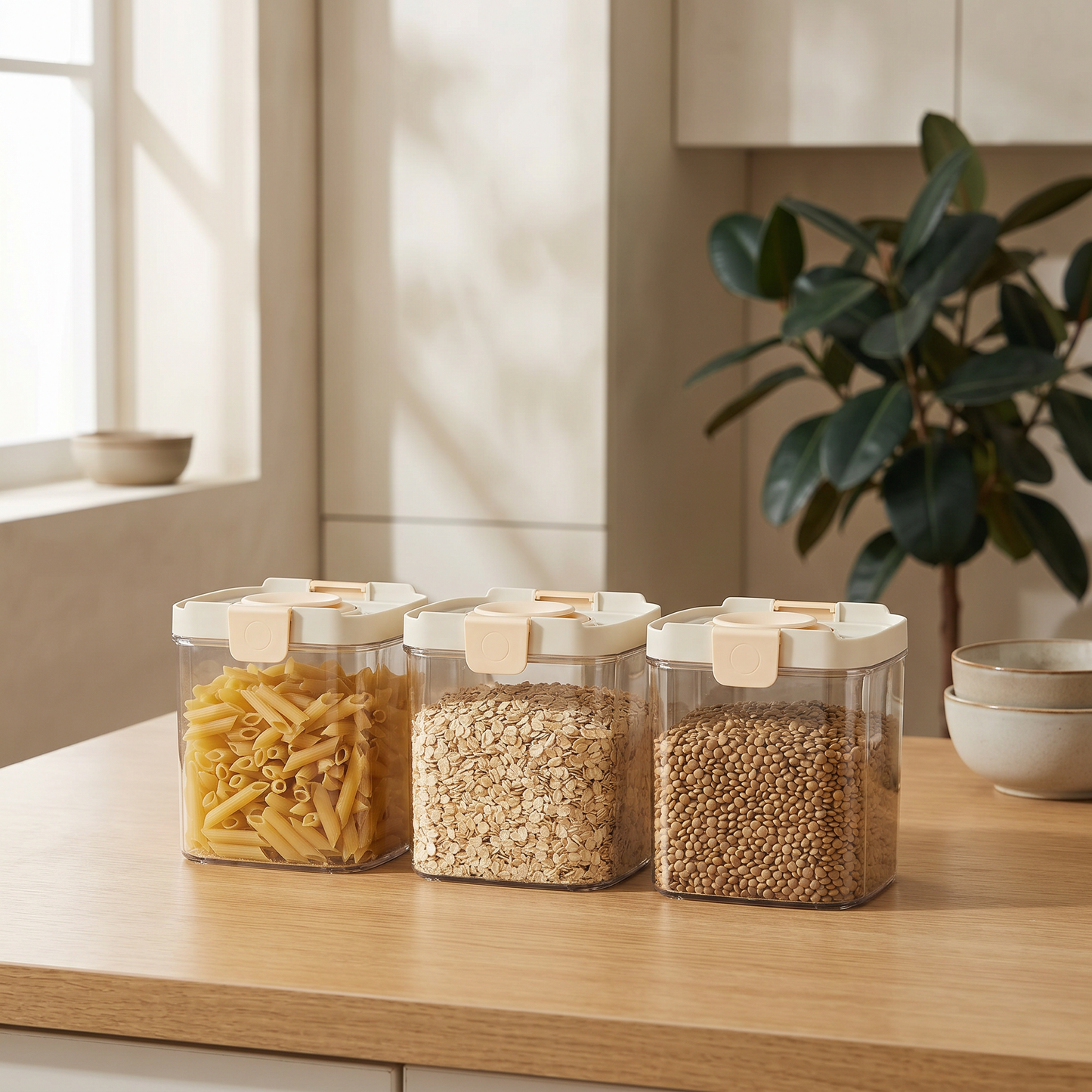 Premium Airtight Kitchen Storage Jars with Durable Sealed Lid