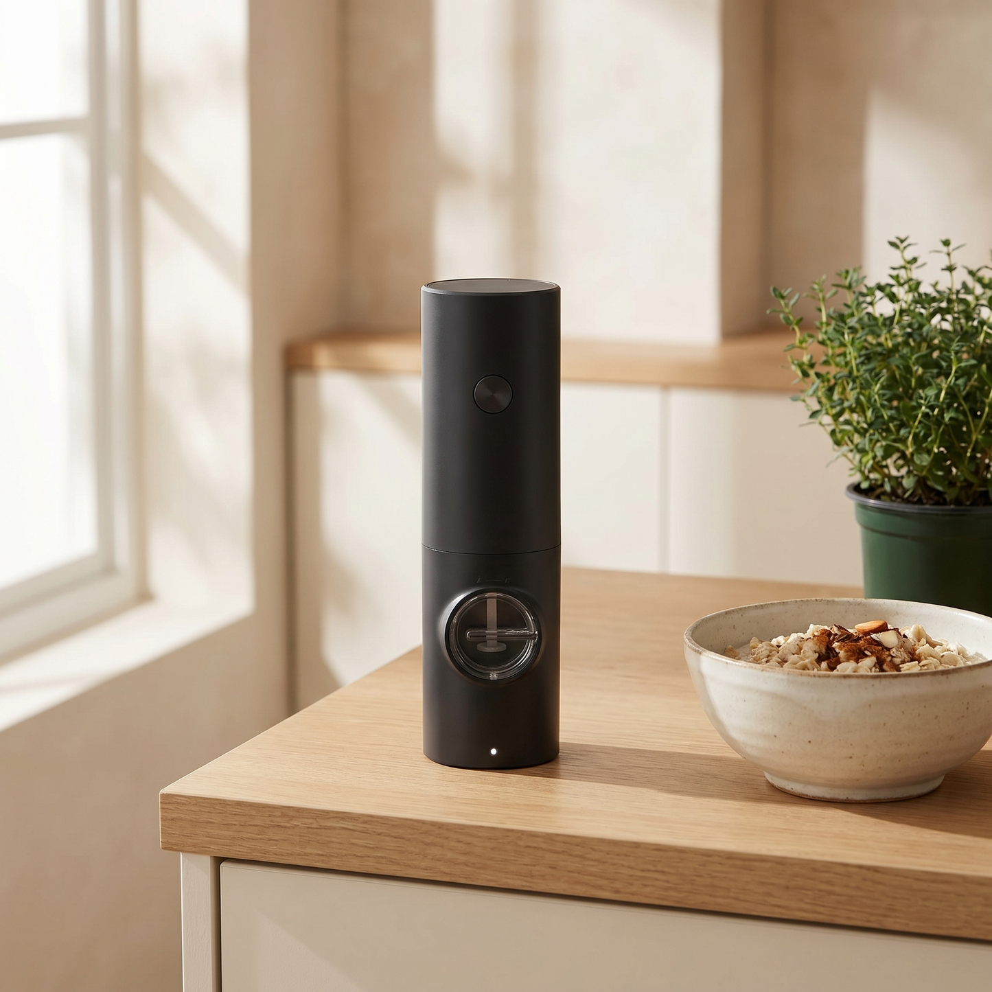 One-Touch Adjustable Spice Grinder with LED Light