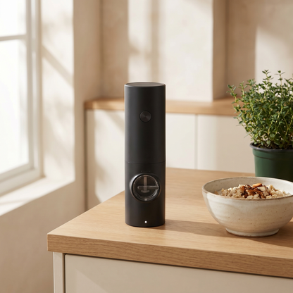 One-Touch Adjustable Spice Grinder with LED Light