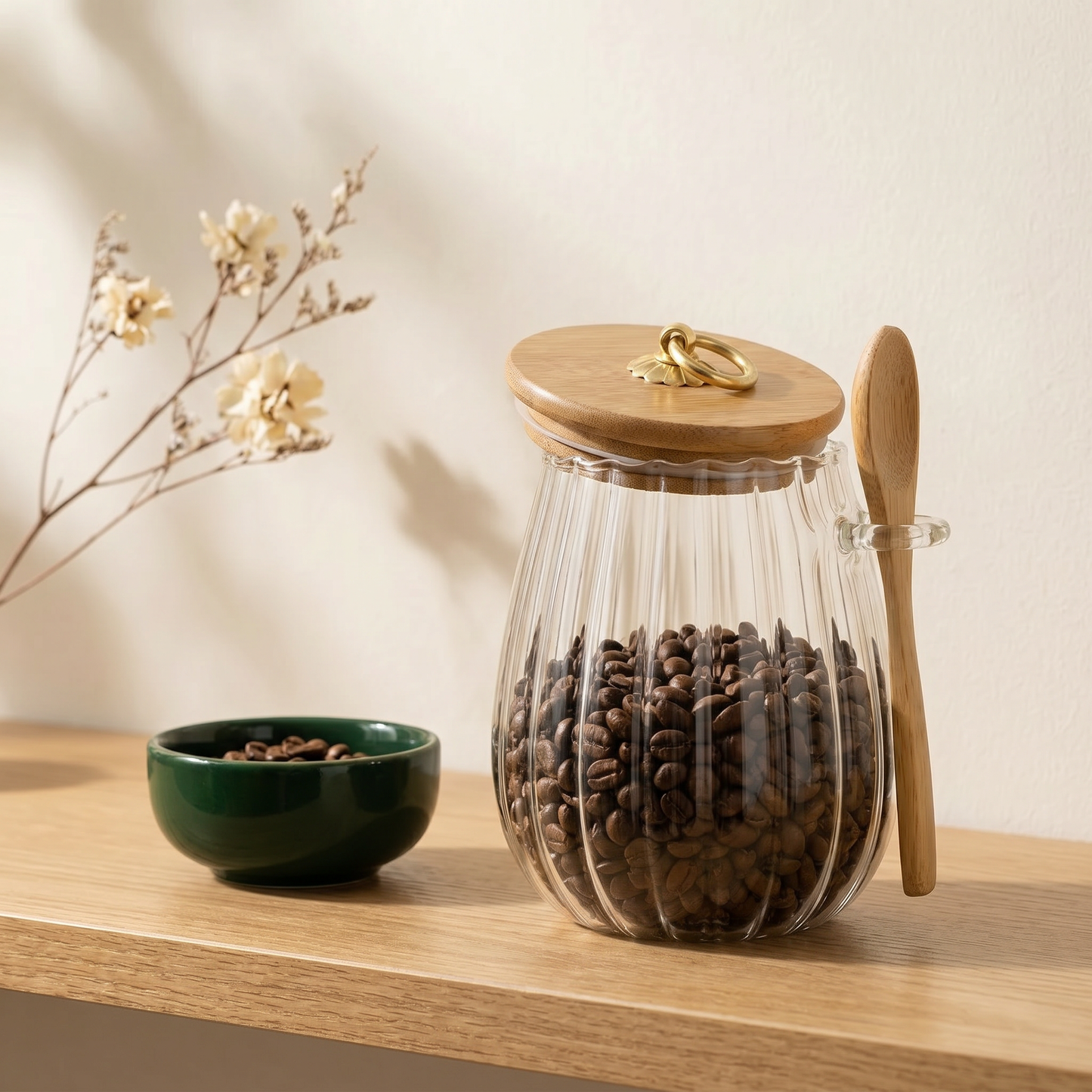Elegant Airtight Glass Storage Jar with Bamboo Lid