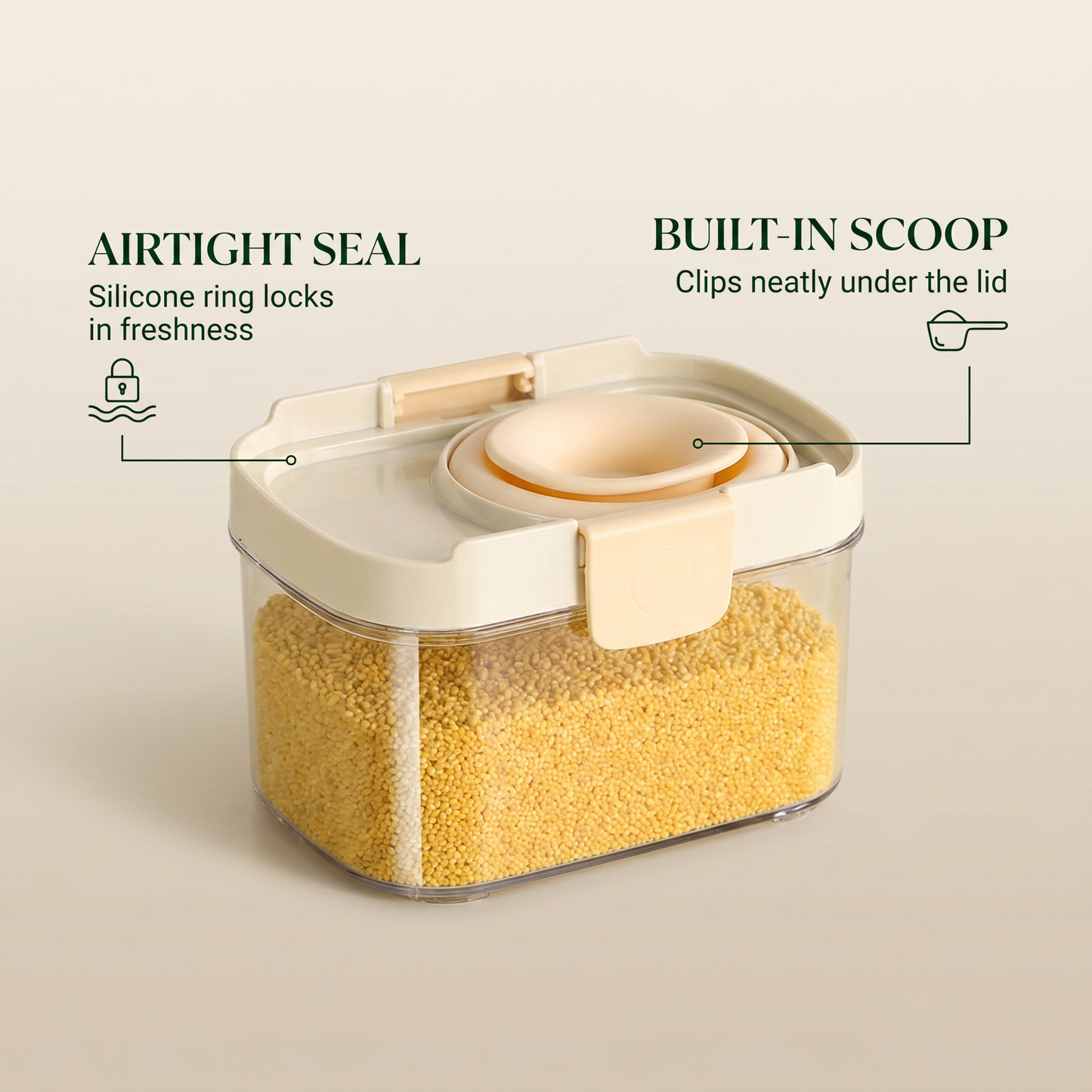 Premium Airtight Kitchen Storage Jars with Durable Sealed Lid
