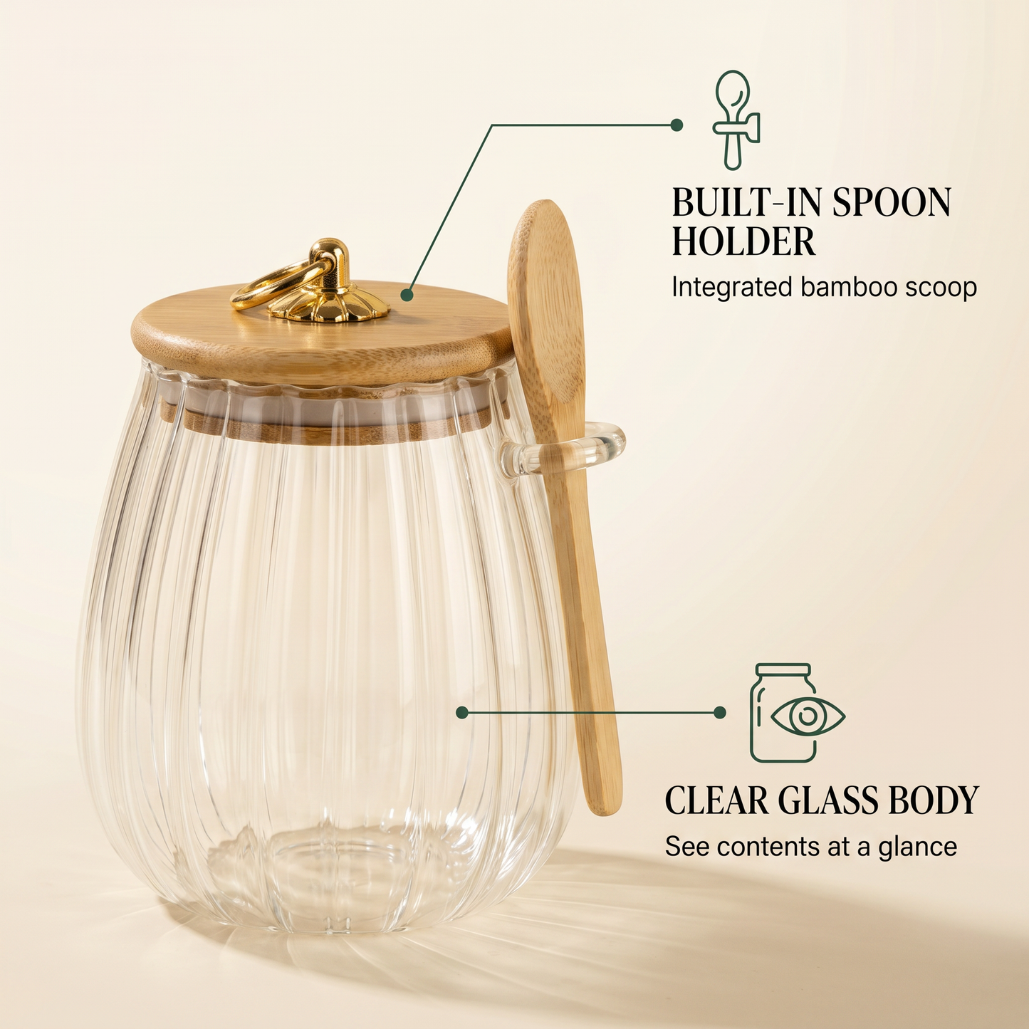 Elegant Airtight Glass Storage Jar with Bamboo Lid