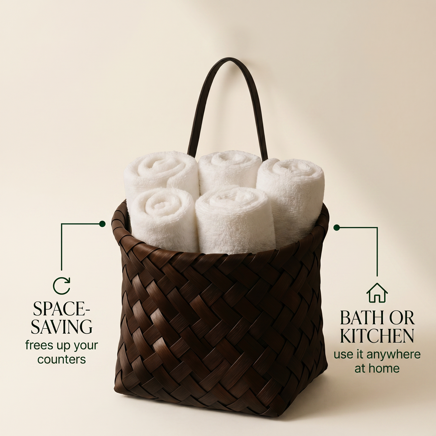 Multi-Purpose Rustic Woven Wall Hanging Storage Basket