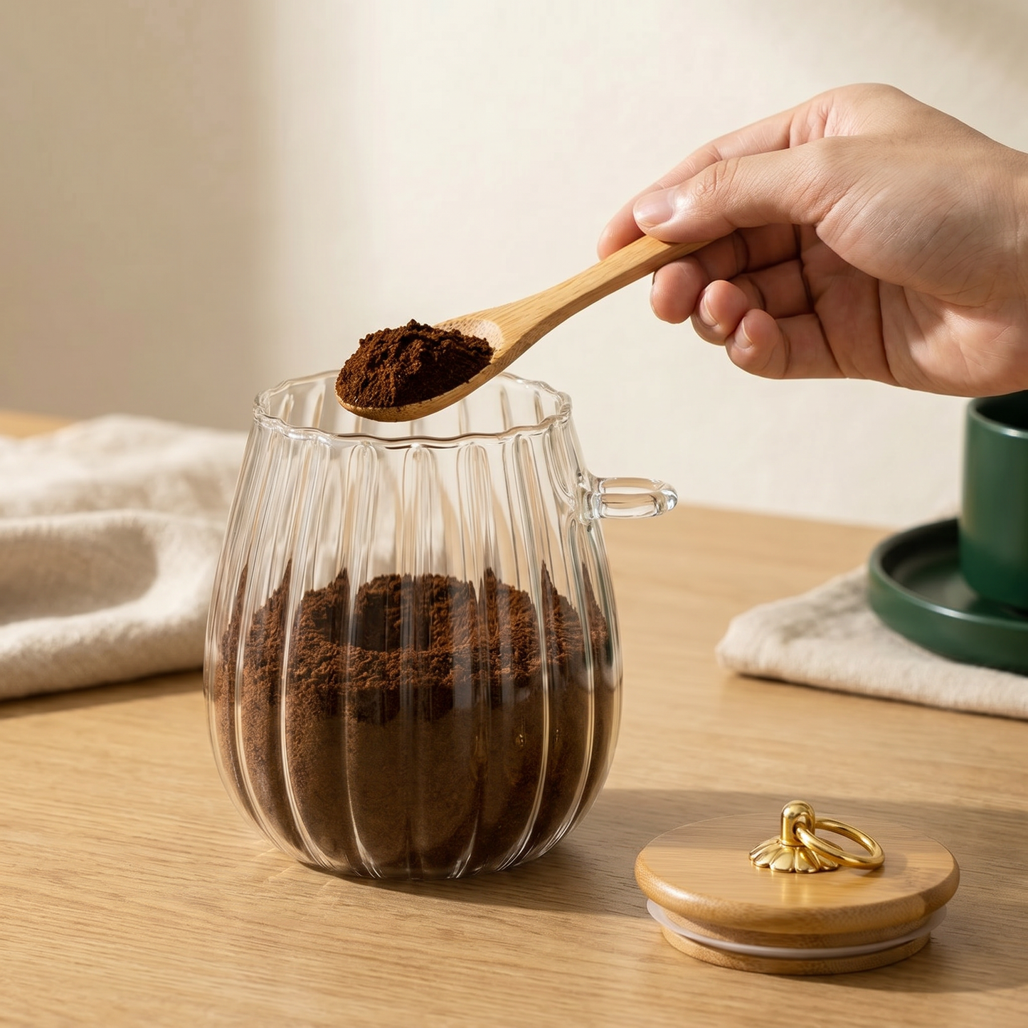 Elegant Airtight Glass Storage Jar with Bamboo Lid