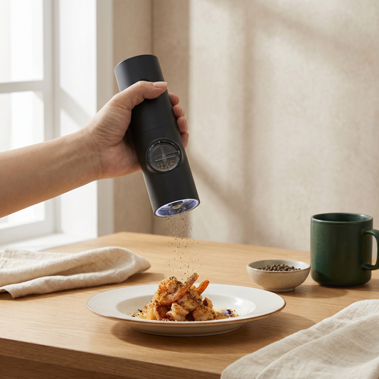 One-Touch Adjustable Spice Grinder with LED Light