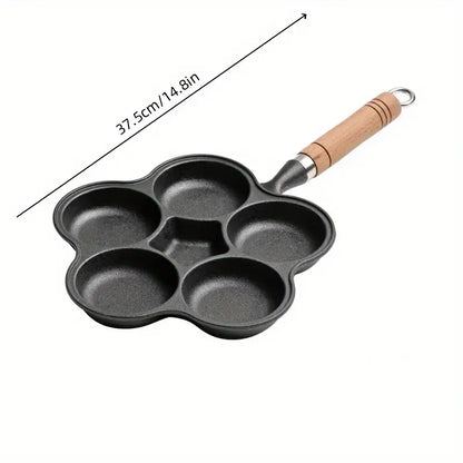 6-Hole Nonstick Cast Iron Breakfast Frying Pan