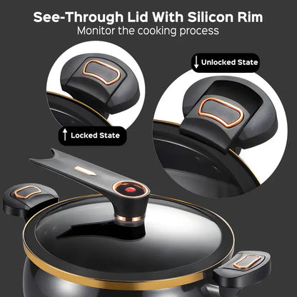 Premium Cast Iron Non-Stick Cooking Pot with Lid