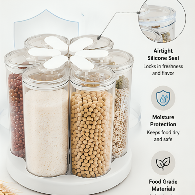 Multi Purpose Rotating Food Storage Container (Set of 6)