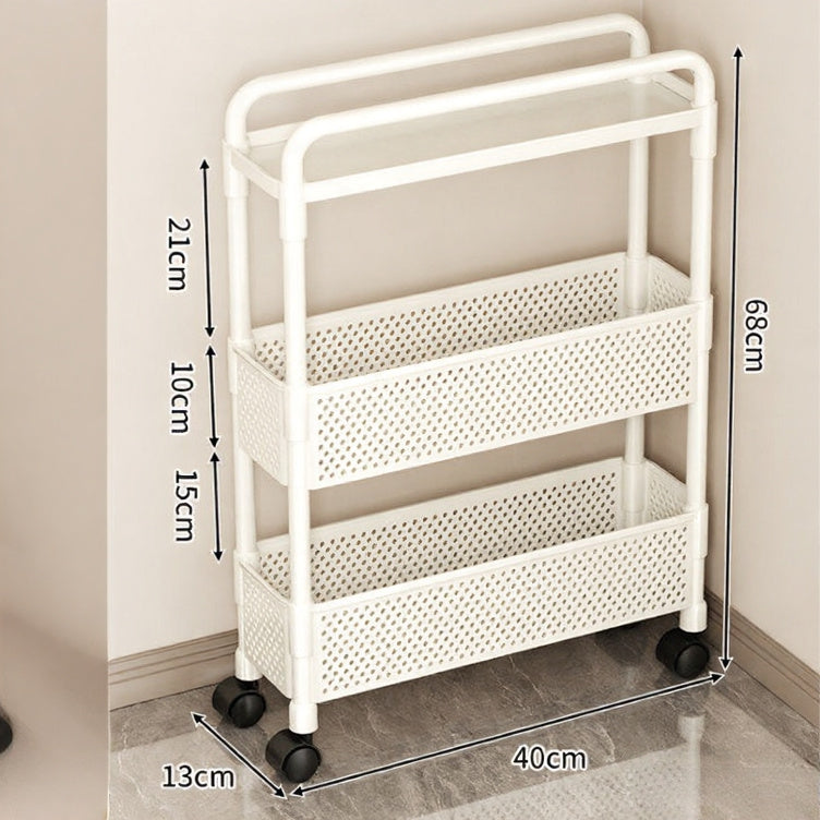 4 Tier Slim Rolling Metal Storage Utility Cart with Wheels