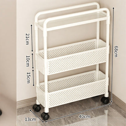4 Tier Slim Rolling Metal Storage Utility Cart with Wheels