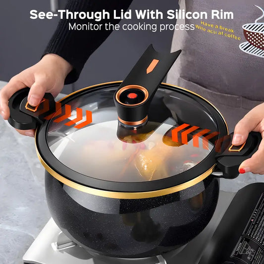 Premium Cast Iron Non-Stick Cooking Pot with Lid