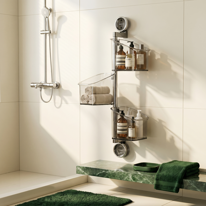 360° Rotating Suction Cup Storage Basket