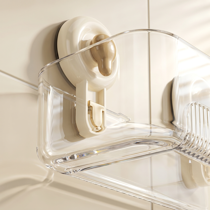 Multi-Purpose Transparent Suction Cup Storage Shelf