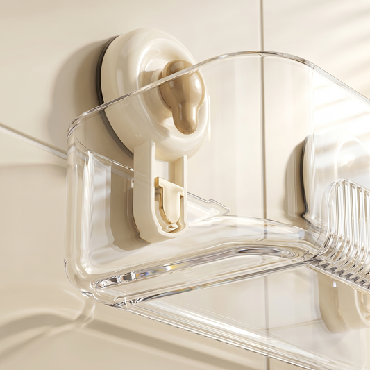 Multi-Purpose Transparent Suction Cup Storage Shelf