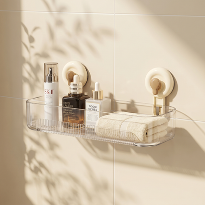 Multi-Purpose Transparent Suction Cup Storage Shelf