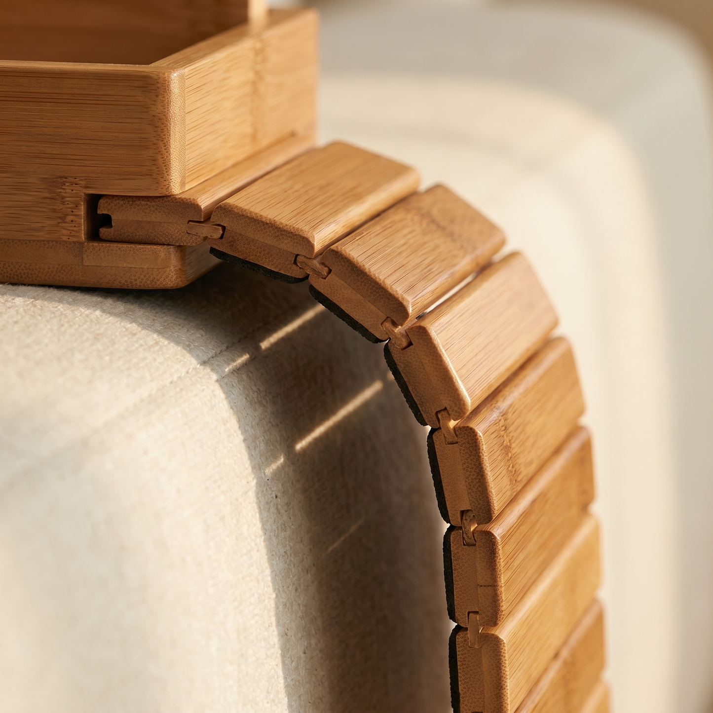 Foldable Wooden Sofa Arm Tray Table with Anti-Slip Grip